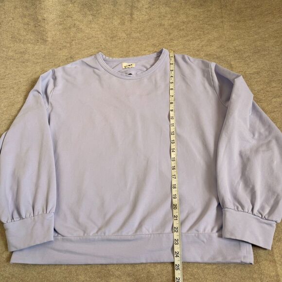 Pact Lavender Back Cutout Organic Cotton Sweatshirt Women’s XL Cozy Sustainable - Picture 6 of 8
